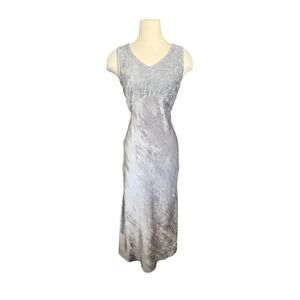 Nostalgia Vtg 90s Crushed Velvet Dress Gray Sz. M Whimsigoth Dark Fairy Party